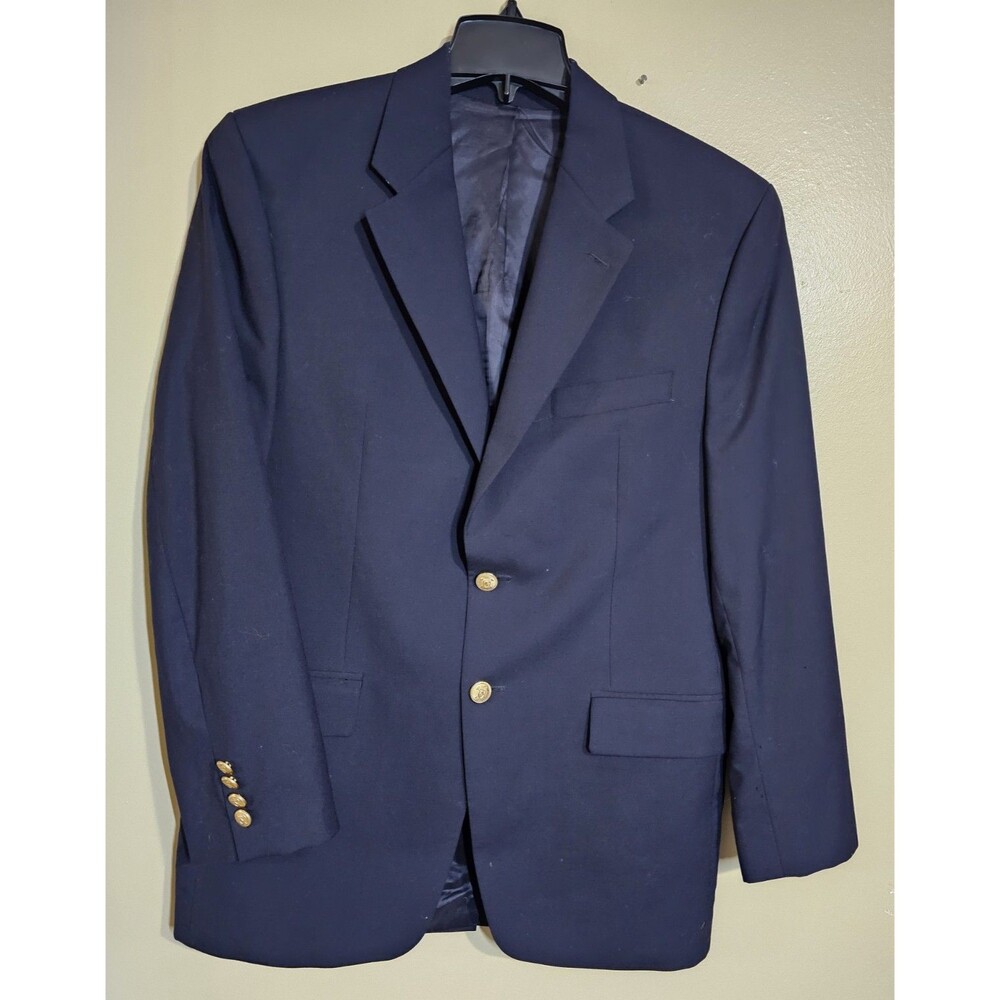 Vintage Polo University by Ralph Lauren Men's Navy Wool Blazer Size 36 Flawed!